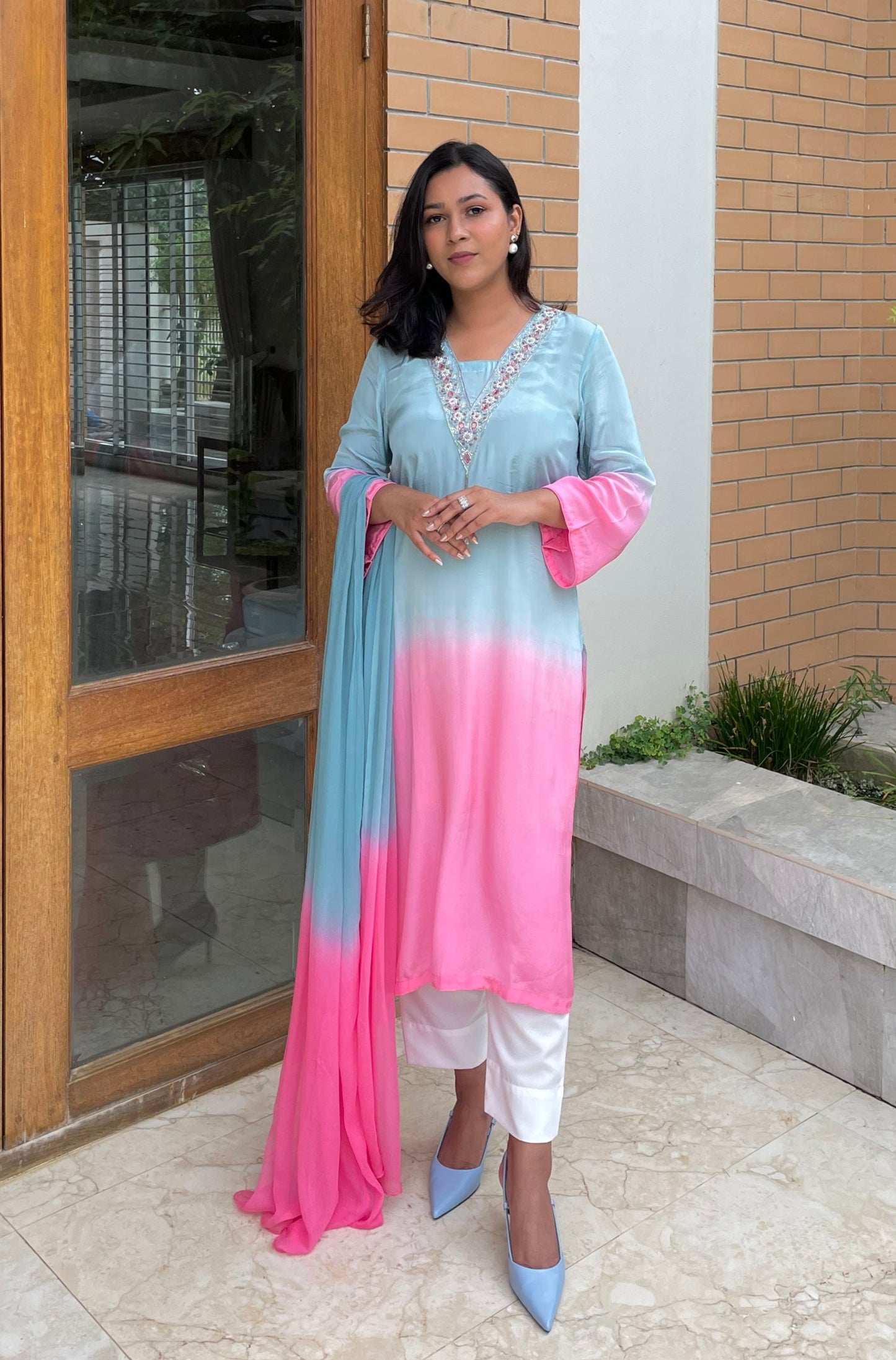 Silk Ombre - Blue & Pink